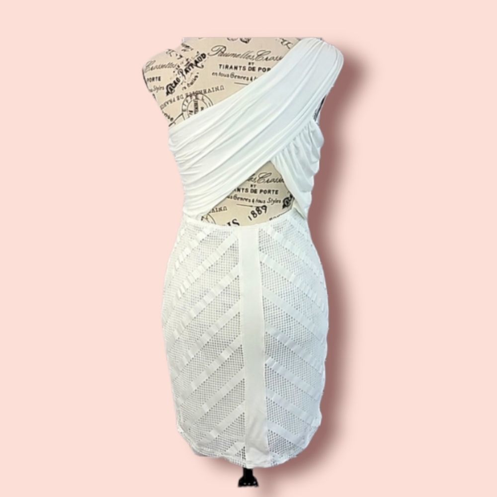 BLANC CUT OUT WHITE DRESS IVORY CREAM